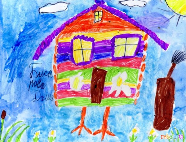 Избушка рисунок для детей