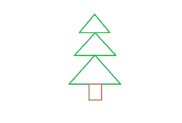 Елка из геометрических фигур