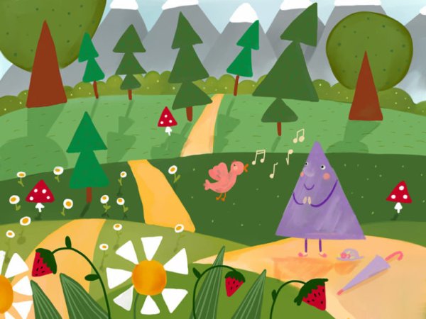 Лес из геометрических фигур