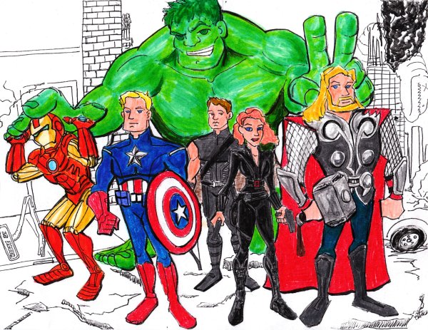 Мстители для рисования