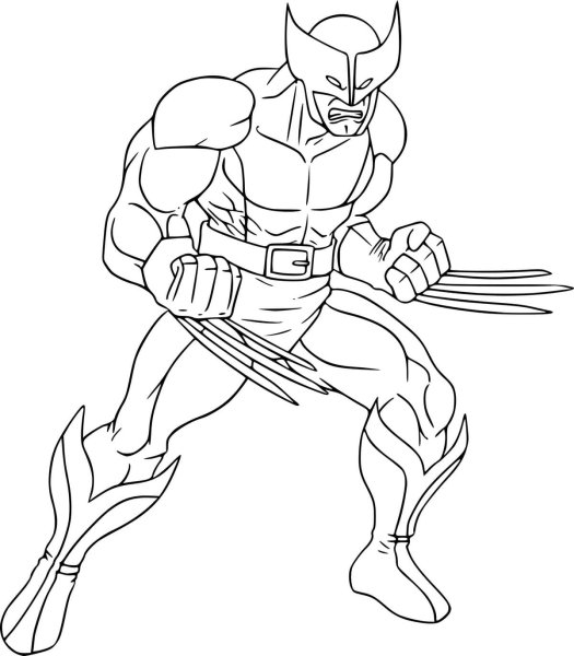 Росомаха люди Икс раскраска