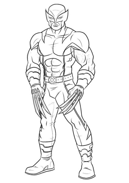 Росомаха люди Икс раскраска