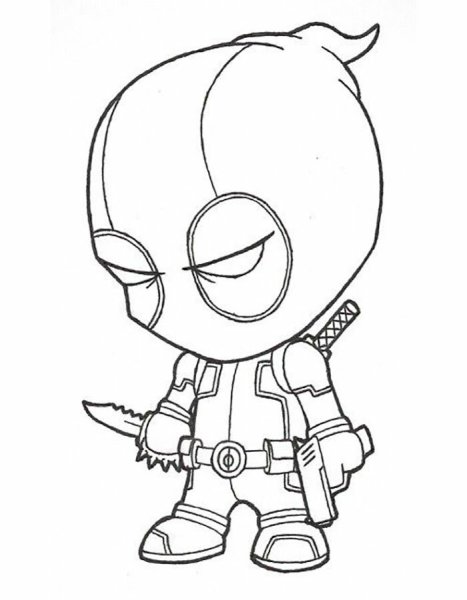 Раскраски Супергерои Дэдпул