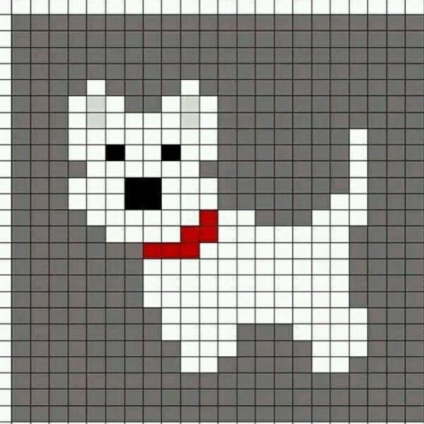 Рисование по клеточкам собака