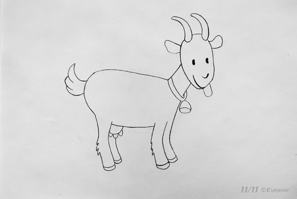Коза рисунок