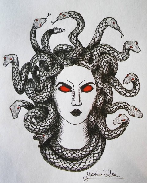 Медуза Горгона для рисования