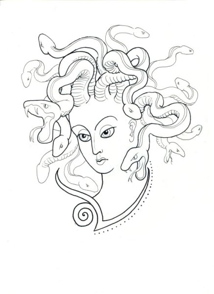 Персей и медуза Горгона раскраска