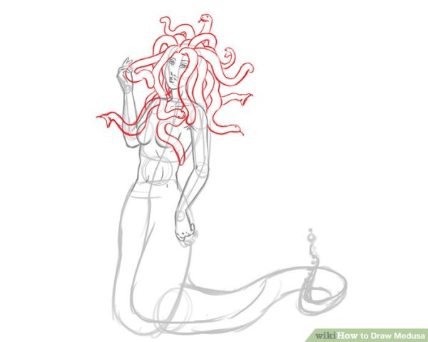 Медуза Горгона рисунок в полный рост