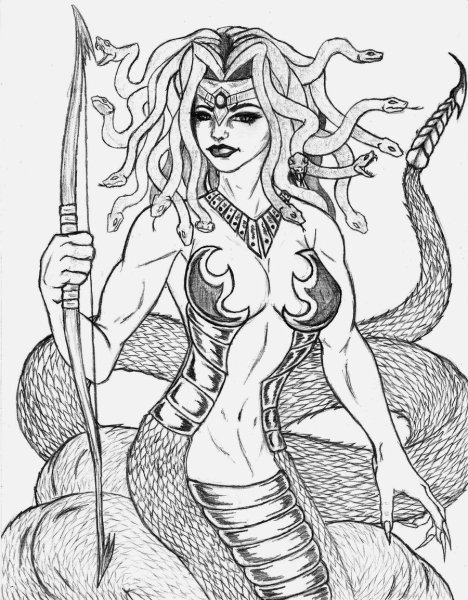 Медуза Горгона раскраска