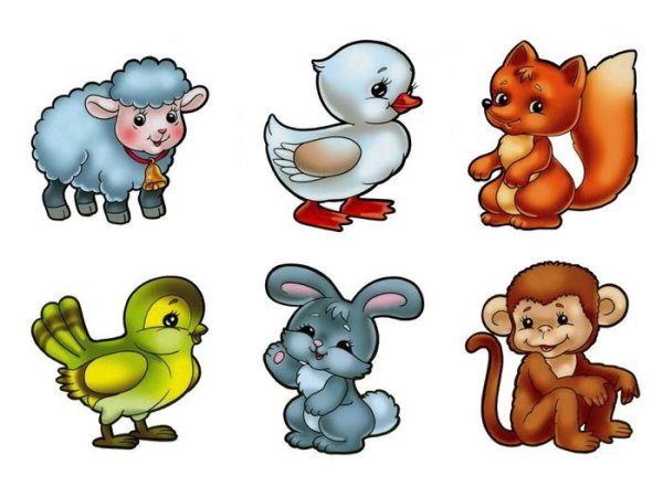 Рисунки животных для детей цветные