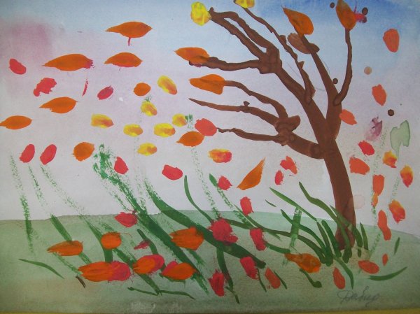 Листопад детский рисунок