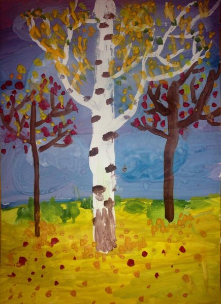 Осенний лес красками детям