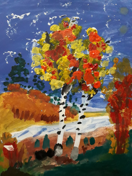 Рисование краски осени