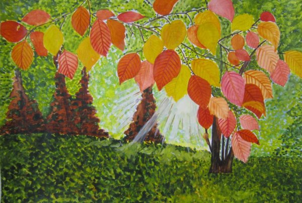 Рисование осень листопад в ДОУ