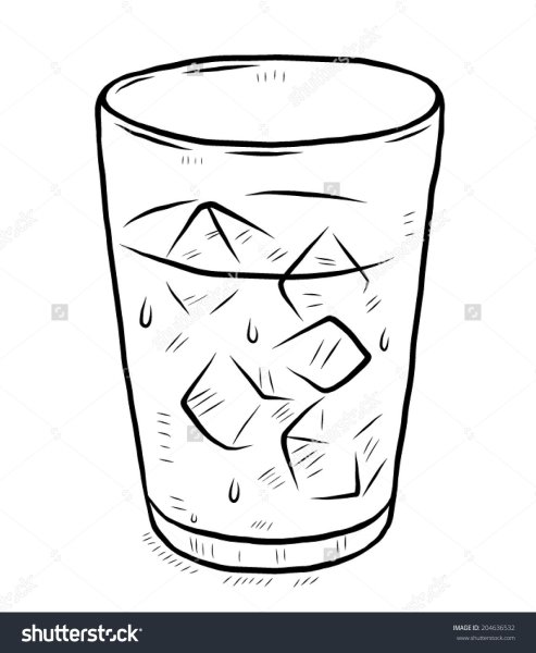 Стакан воды раскраска