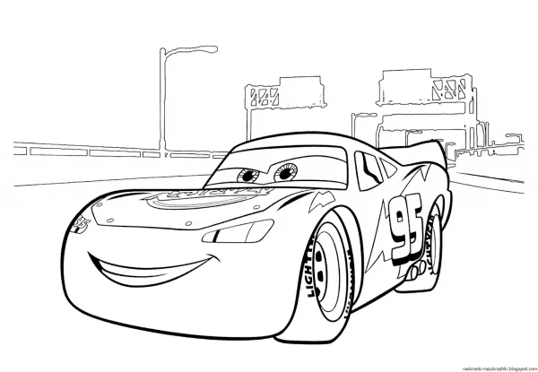 Машина раскраска молния Маккуин