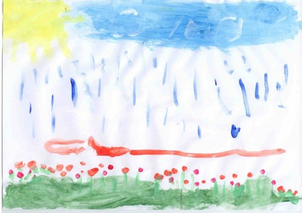 Рисование с детьми дождь