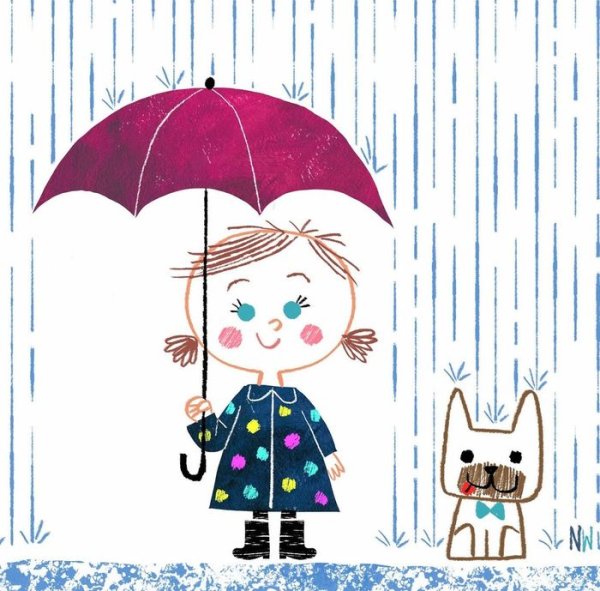 Девочка под зонтом