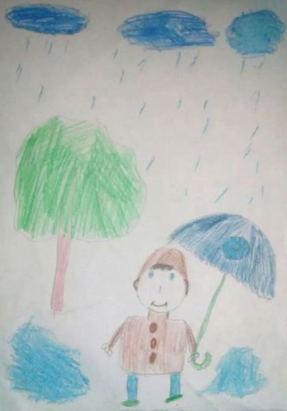 Рисование идет дождь