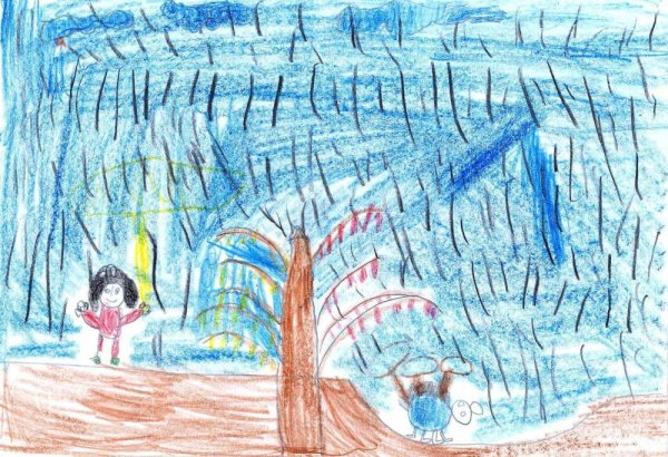 Детские рисунки дождя