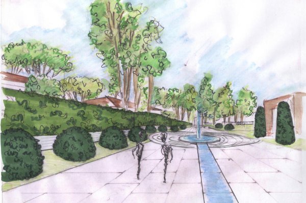 Рисование парков и скверов