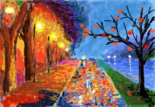 Рисование на тему осень в городе