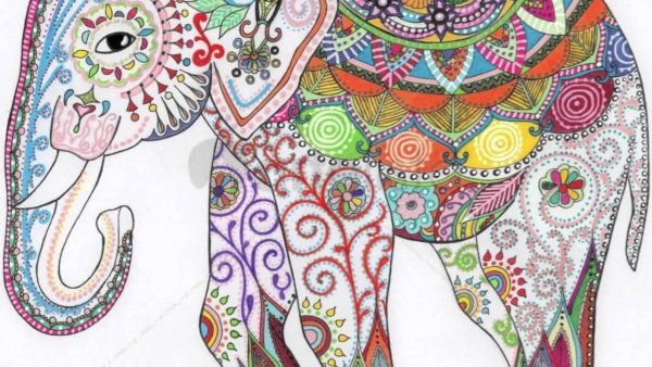Точечная живопись индийский слон