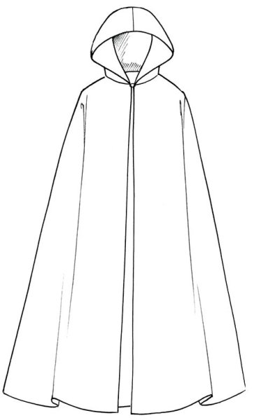 Крой накидки с капюшоном