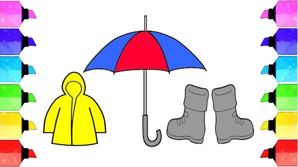 Зонтик плащ рисунок