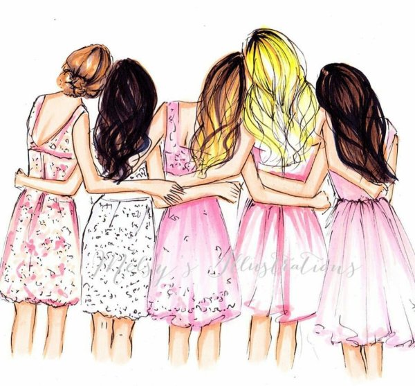 Подруги нарисованные