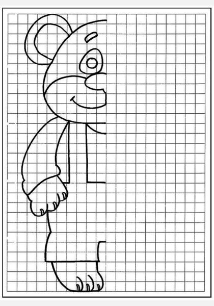 Дорисовать рисунок по клеткам