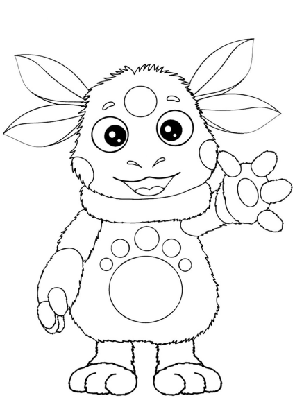 Герои мультика Лунтик раскраска