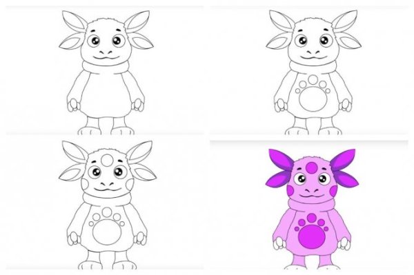 Нарисовать Лунтика поэтапно