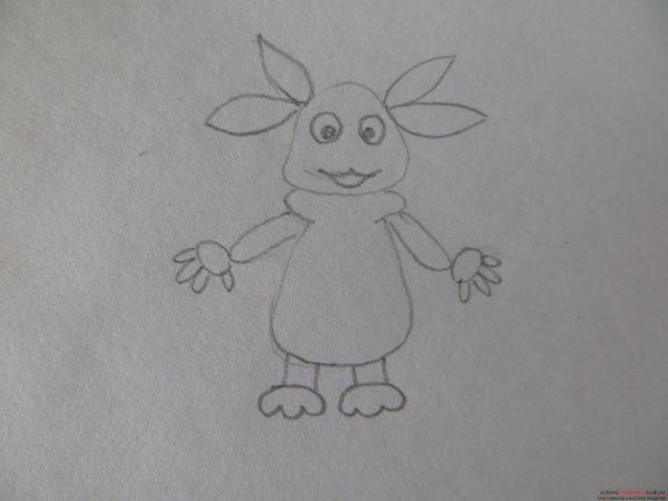Поэтапное рисование Лунтика