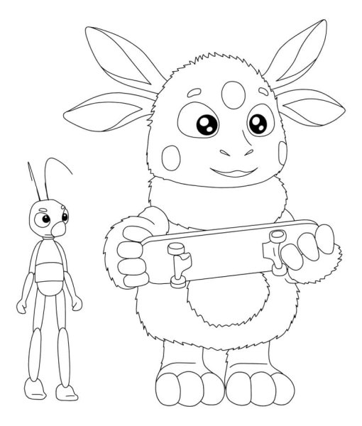 Раскраски из мультика Лунтик и его друзья Кузя