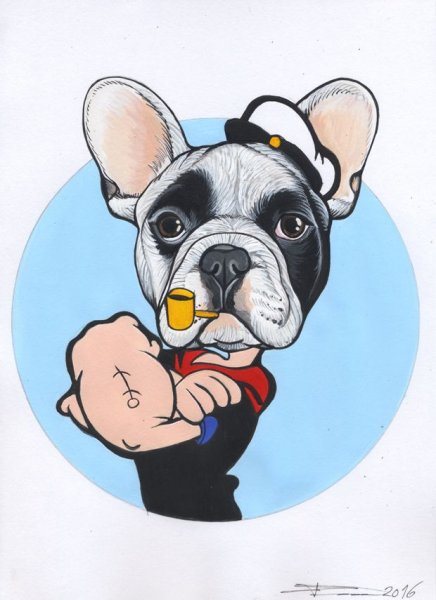 Французский бульдог мультяшный