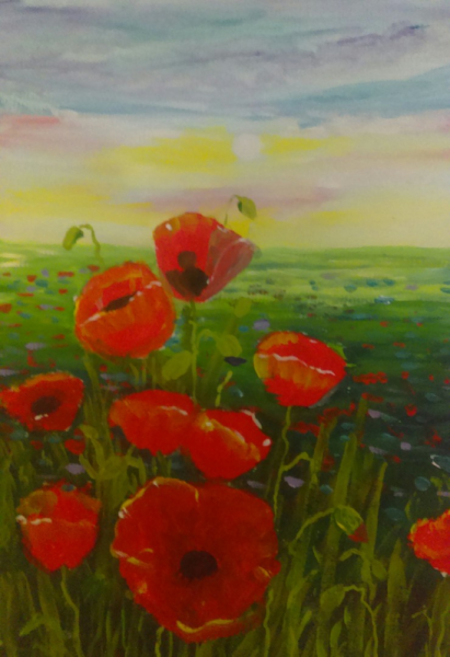 Рисование мака с детьми