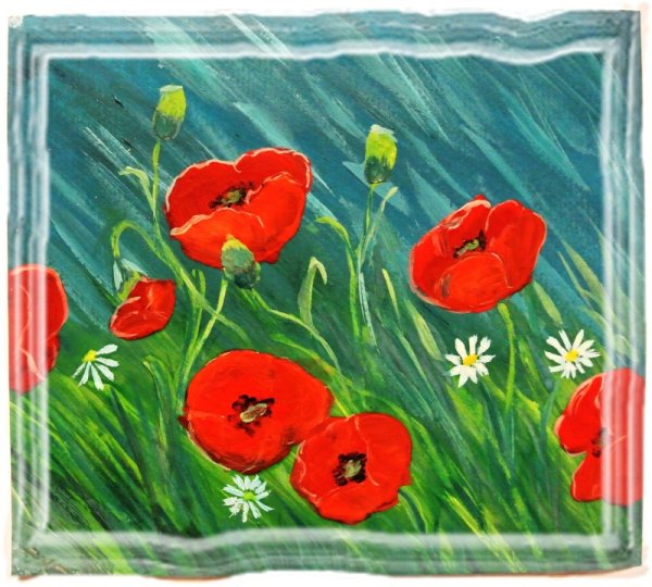 Маки красками для детей
