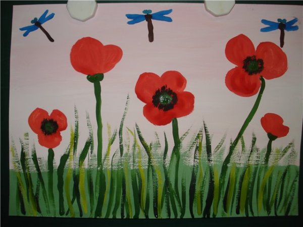 Рисунок мака легкий