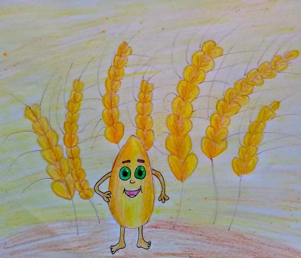 Рисование для детей колосок