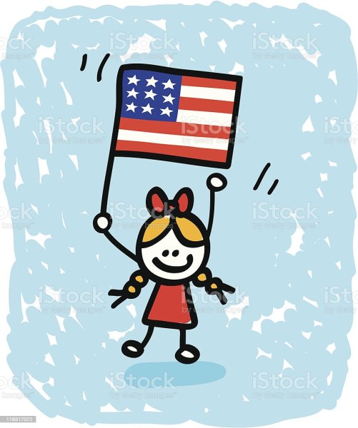 Флажок США мультяшный