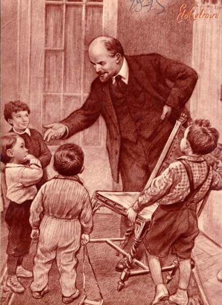 Ленин и дети иллюстрации