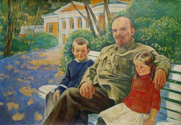 Владимир Ильич Ленин и дети живопись