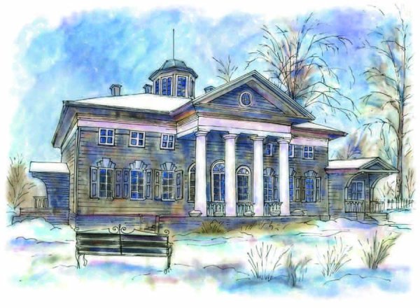 Дворянские усадьбы 18 века в России рисунок