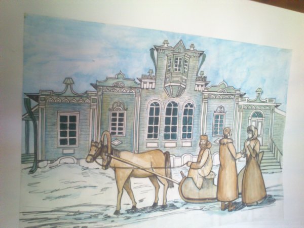 Дворянская усадьба 19 века рисунок