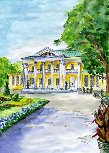 Усадьба акварель