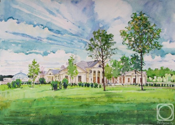 Картина акварелью «усадьба Райково».