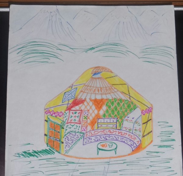 Юрта нарисовать