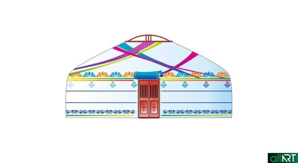Юрта Шанырак вектор