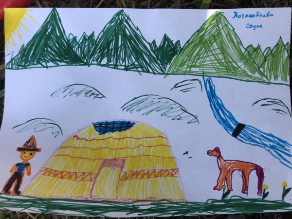 Юрта рисунок для детей